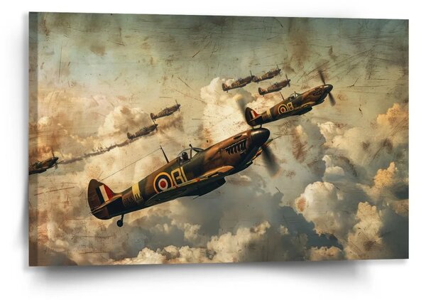 Sablio Obraz Stíhačky Spitfire v letecké bitvě - 120x80 cm