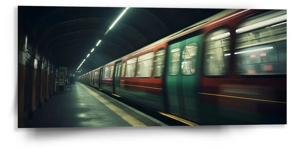 Sablio Obraz Metro v tmavé stanici - 110x50 cm