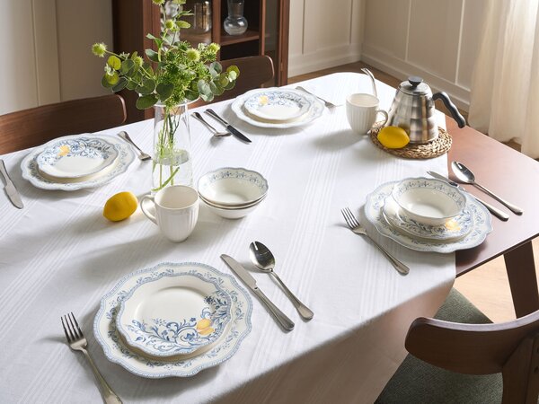 Sada 24 kusů nádobí LOVAGE Porcelán Bílá