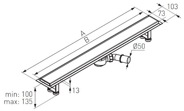 Ferro sprchový odtok 80 cm černá OLP1-80-BL