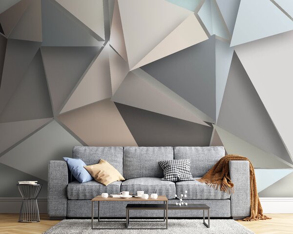 Fototapeta Abstraktní geometrické tvary v jemných barvách, Geometrické 3D fototapety, Populární fototapety, u42871 - Tapeko.co.cz
