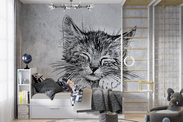 Fototapeta Kresba kočky, Designové fototapety na zeď, Populární fototapety, u43536 - Tapeko.co.cz
