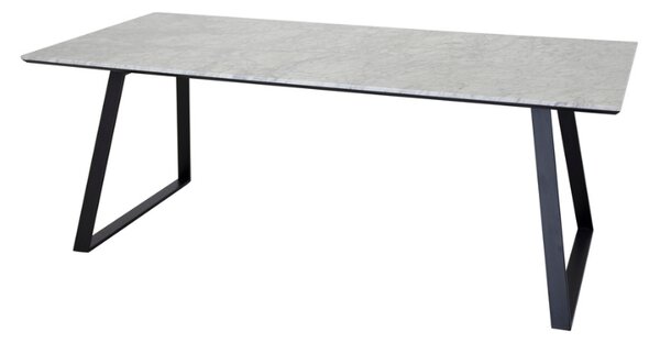 Estelle jídelní stůl 140x90 cm (černá / bílý mramor)