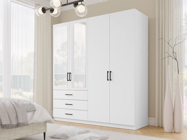 Šatní skříň Zodno D4, Barva: bílá 5903211473180