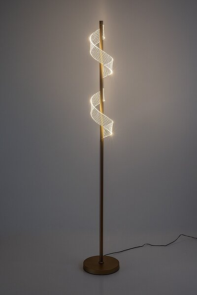 Rabalux 74415 LED stojací lampa Zofrael | 12W integrovaný LED zdroj | 760lm | 3000K | s vypínačem | zlatá