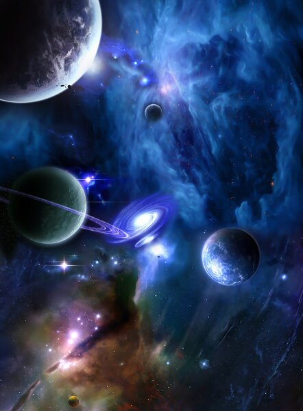 Fototapeta Planety ve vesmíru s planetami a hvězdami, Fototapety s expandujícím prostorem, Populární fototapety, u44665 - Tapeko.co.cz
