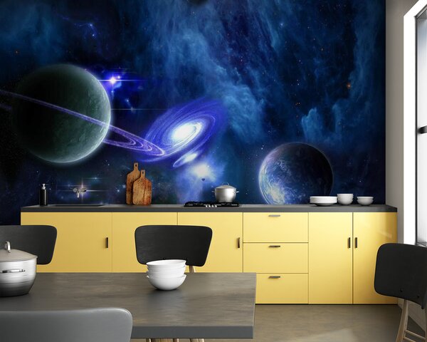 Fototapeta Planety ve vesmíru s planetami a hvězdami, Fototapety s expandujícím prostorem, Populární fototapety, u44665 - Tapeko.co.cz