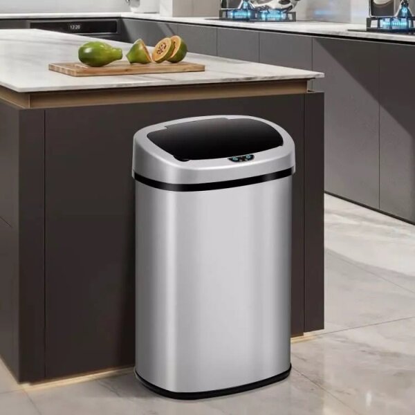 Bezdotykový Jumbo koš 50l stříbrná