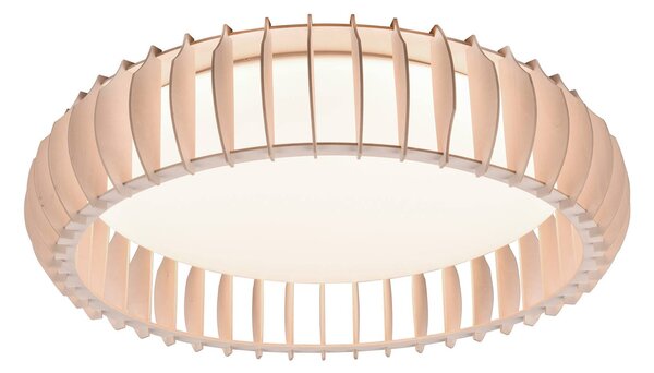 Reality Leuchten LED stropní světlo Monte, Ø60cm, dřevo světlé, stmívatelný, Světlé dřevo, Obývací pokoj / jídelna, Dřevo, Moderní