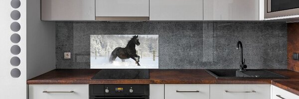 Panel lacobel Kůň ve cvalu sníh pksh-118892522