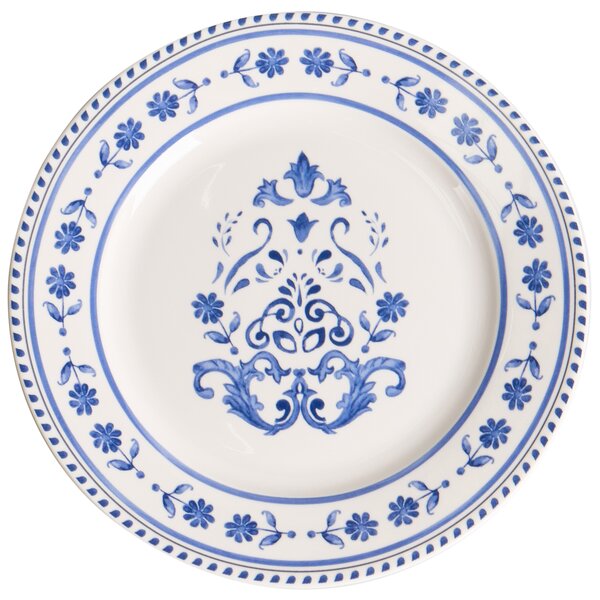 Sada 24 kusů nádobí GALANGAL Porcelán Bílá/Modrá