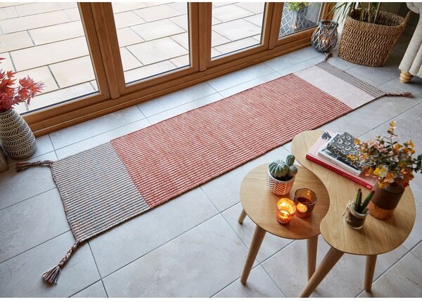 Oranžový vlněný běhoun Flair Rugs Anu, 60 x 200 cm