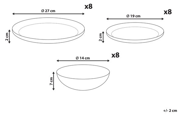 Sada 24 kusů nádobí GALANGAL Porcelán Bílá/Modrá