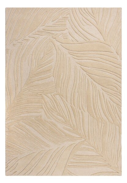 Béžový vlněný koberec Flair Rugs Lino Leaf, 120 x 170 cm