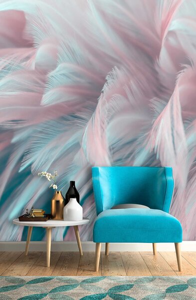 Fototapeta Jemné peří v jemných barvách, Designové fototapety na zeď, Populární fototapety, u45689 - Tapeko.co.cz