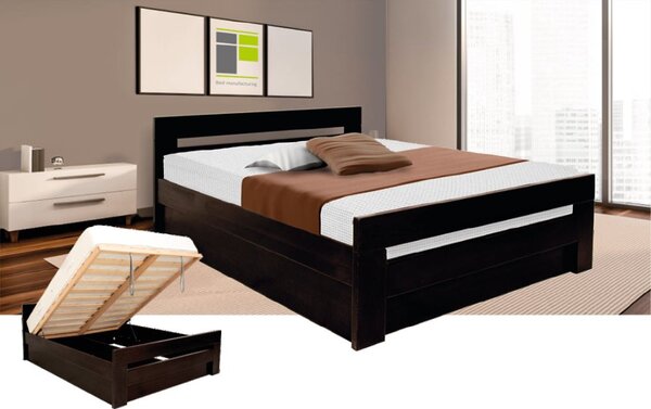 Postel z masivu K6 BOX - buk 160 × 200 cm Buk natural