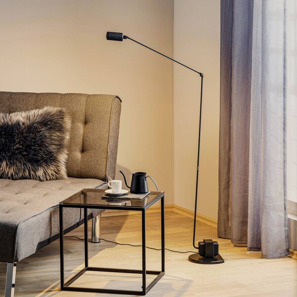 Lumina Stojací lampa Daphine LED 3 000K, černá, stmívatelný, Černá, Pracovna / kancelář, kov, Moderní