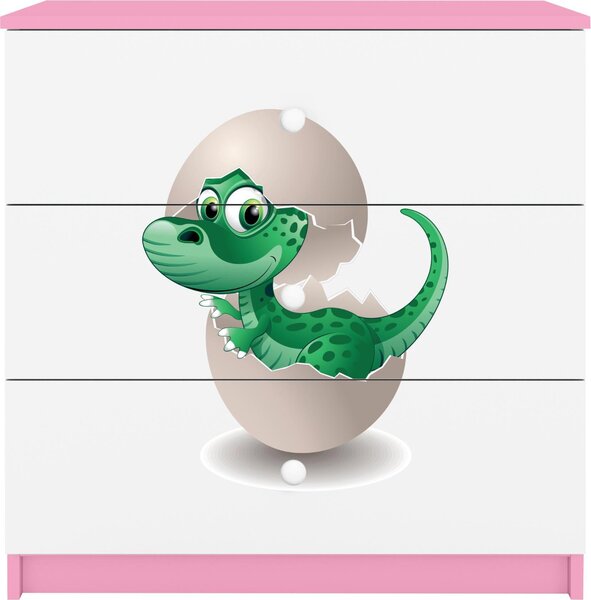 Dětská komoda Little Dino v růžové barvě Babydreams