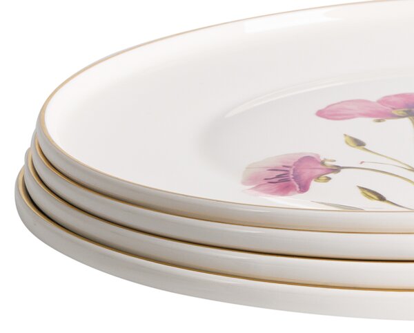 Sada 24 kusů nádobí HYSSOP Porcelán Bílá