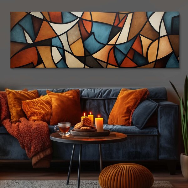 Obraz na plátně - Podzimní soumrak, Abstrakce FeelHappy.cz Velikost obrazu (šířka x výška): 120 x 40 cm