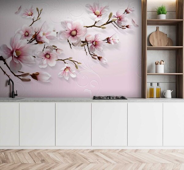 Fototapeta Jemné květy na jemném růžovém pozadí, Designové fototapety na zeď, Populární fototapety, u47486 - Tapeko.co.cz