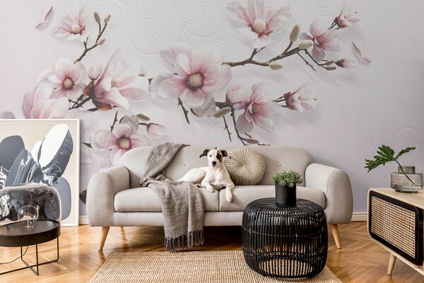 Fototapeta Jemné květy na jemném růžovém pozadí, Designové fototapety na zeď, Populární fototapety, u47486 - Tapeko.co.cz
