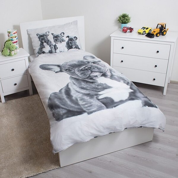 Jerry Fabrics Povlečení fototisk Bulldog 140x200, 70x90 cm