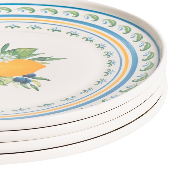Sada 12 kusů nádobí TARRAGON Porcelán Bílá/Zelená