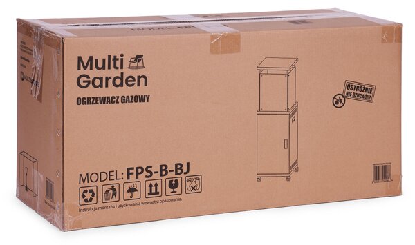 Plynový ohřívač zářič topidlo 13 kW skleněný na zahradu patio reduktor vulkanické kameny kryt MultiGarden