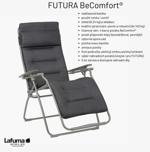Zvýhodněná sada 2 Relaxační křeslo FUTURA AirComfort černá Acier 2x XL