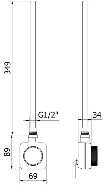 Mexen Ares, elektrické topné těleso 900 x 400 mm, 300 W, černá, W102-5900-400-6300-70