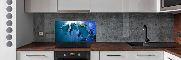Dekorační panel sklo Tři delfíni pksh-119968160