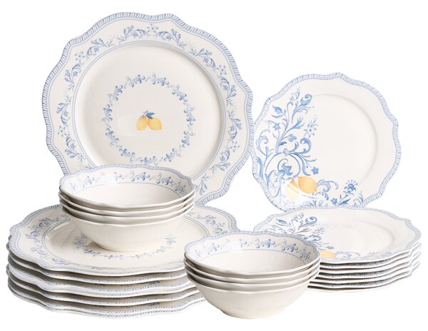 Sada 24 kusů nádobí LOVAGE Porcelán Bílá