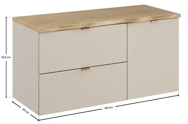 Comad Koupelnová skříňka pod deskové umyvadlo s košem na prádlo Dalia Cashmere 100 kašmír