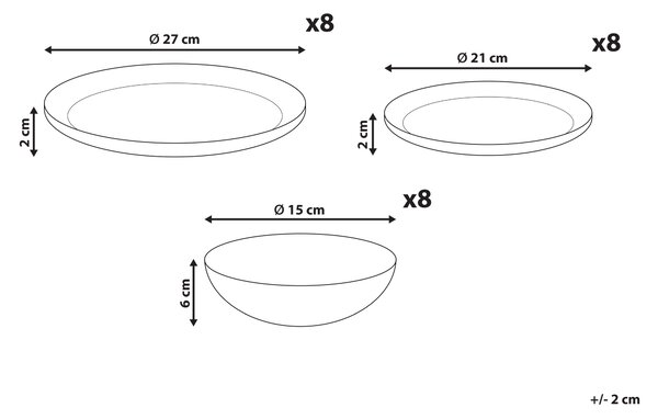 Sada 24 kusů nádobí HYSSOP Porcelán Bílá