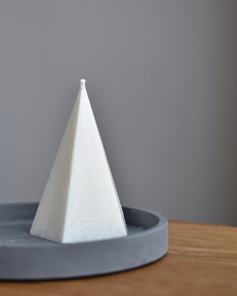 Přírodní svíčka jehlánek PURE 12 cm
