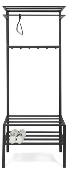 Černá kovová předsíňová sestava 70x178x29 cm Ivar – Spinder Design