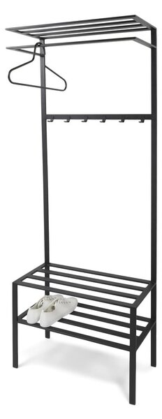 Černá kovová předsíňová sestava 70x178x29 cm Ivar – Spinder Design