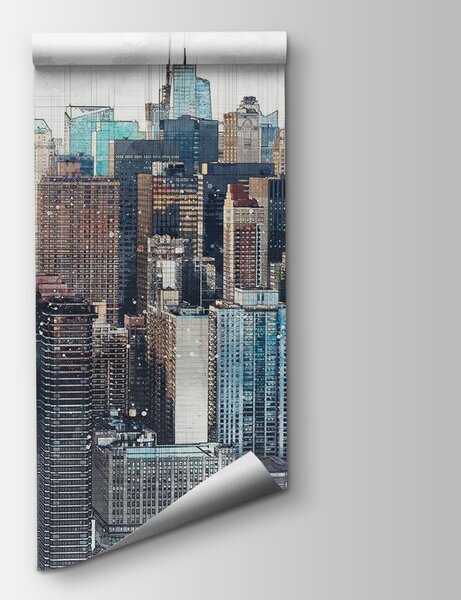 Fototapeta Panorama města s mnoha vysokými budovami, Designové fototapety na zeď, Populární fototapety, u51081 - Tapeko.co.cz