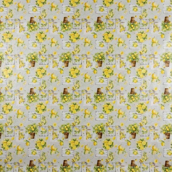 Ubrus PVC s textilním podkladem 5749810, citronky, žlutá, š.140cm (metráž)