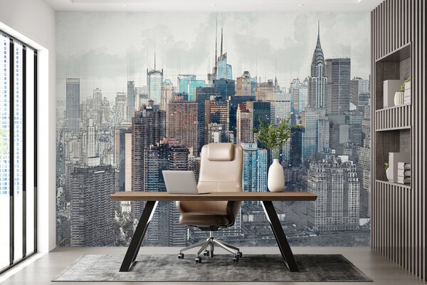 Fototapeta Panorama města s mnoha vysokými budovami, Designové fototapety na zeď, Populární fototapety, u51081 - Tapeko.co.cz