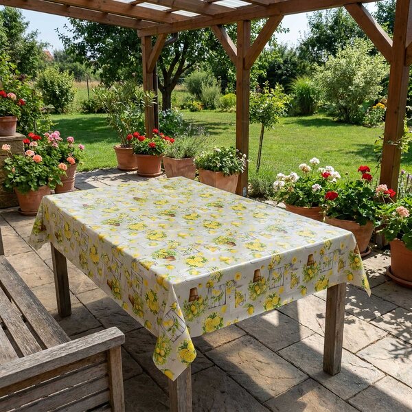 Ubrus PVC s textilním podkladem 5749810, citronky, žlutá, š.140cm (metráž)