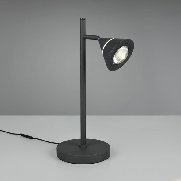 Trio Lighting LED stolní lampa Romeo, výška 40 cm, černá, kov,, stmívatelný, Černá, Obývací pokoj / jídelna, kov, Moderní