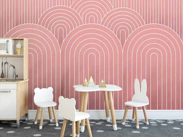 Tapeta starorůžový vzor duhy Mid-Century
