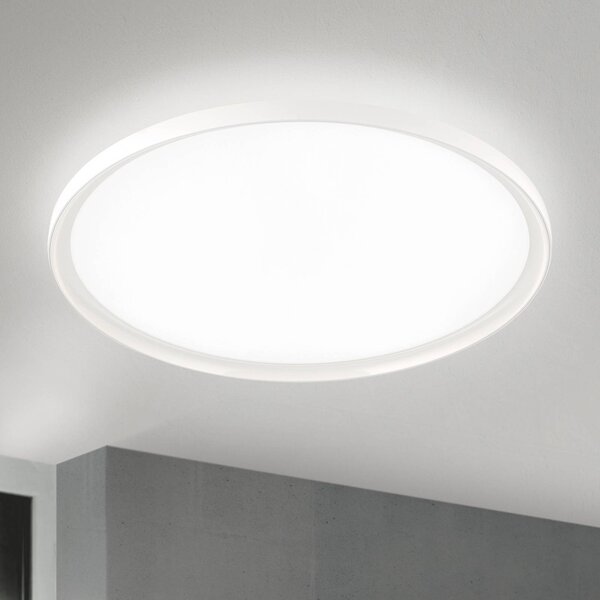 ORION LED stropní svítidlo GAMMA, Ø 60 cm, bílé, dálkové ovládání, stmívatelné, stmívatelný, Bílá / opál, Obývací pokoj / jídelna, Hliník, Moderní