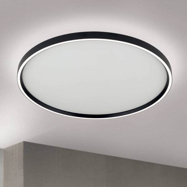 ORION LED stropní svítidlo MASCA, černé, Ø 60 cm, kov, stmívatelné, stmívatelný, Černá, Obývací pokoj / jídelna, Hliník, Moderní