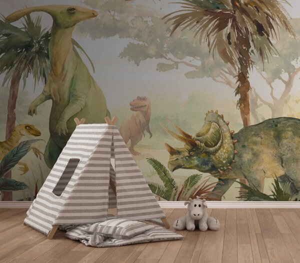 Fototapeta Skupina dinosaurů v lese, Dětské fototapety, Populární fototapety, u51253 - Tapeko.co.cz