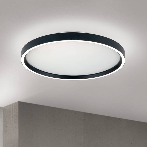 ORION LED stropní svítidlo MASCA, černé, Ø 40 cm, kov, stmívatelné, stmívatelný, Černá, Obývací pokoj / jídelna, Hliník, Moderní
