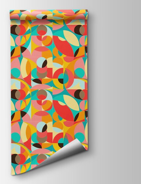 Fototapeta Barevný vzor kruhů a čtverců, Designové fototapety na zeď, Populární fototapety, u51648 - Tapeko.co.cz