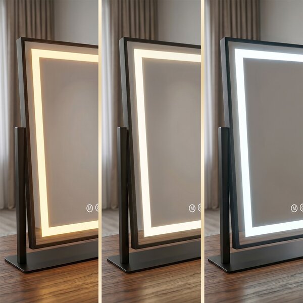 Rea Rea, Zrcadlo LED LUMI Black 30x40cm, HOM-01805